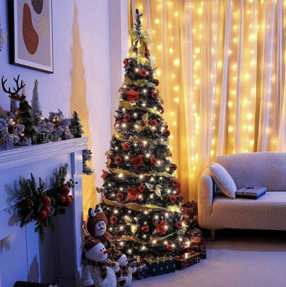 ARBOL DE NAVIDAD PLEGABLE - ¡INCLUYE LUCES Y ACCESORIOS!