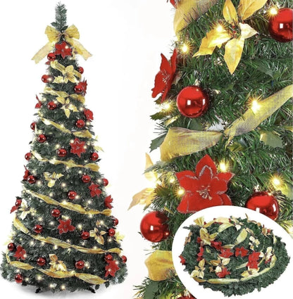 ARBOL DE NAVIDAD PLEGABLE - ¡INCLUYE LUCES Y ACCESORIOS!
